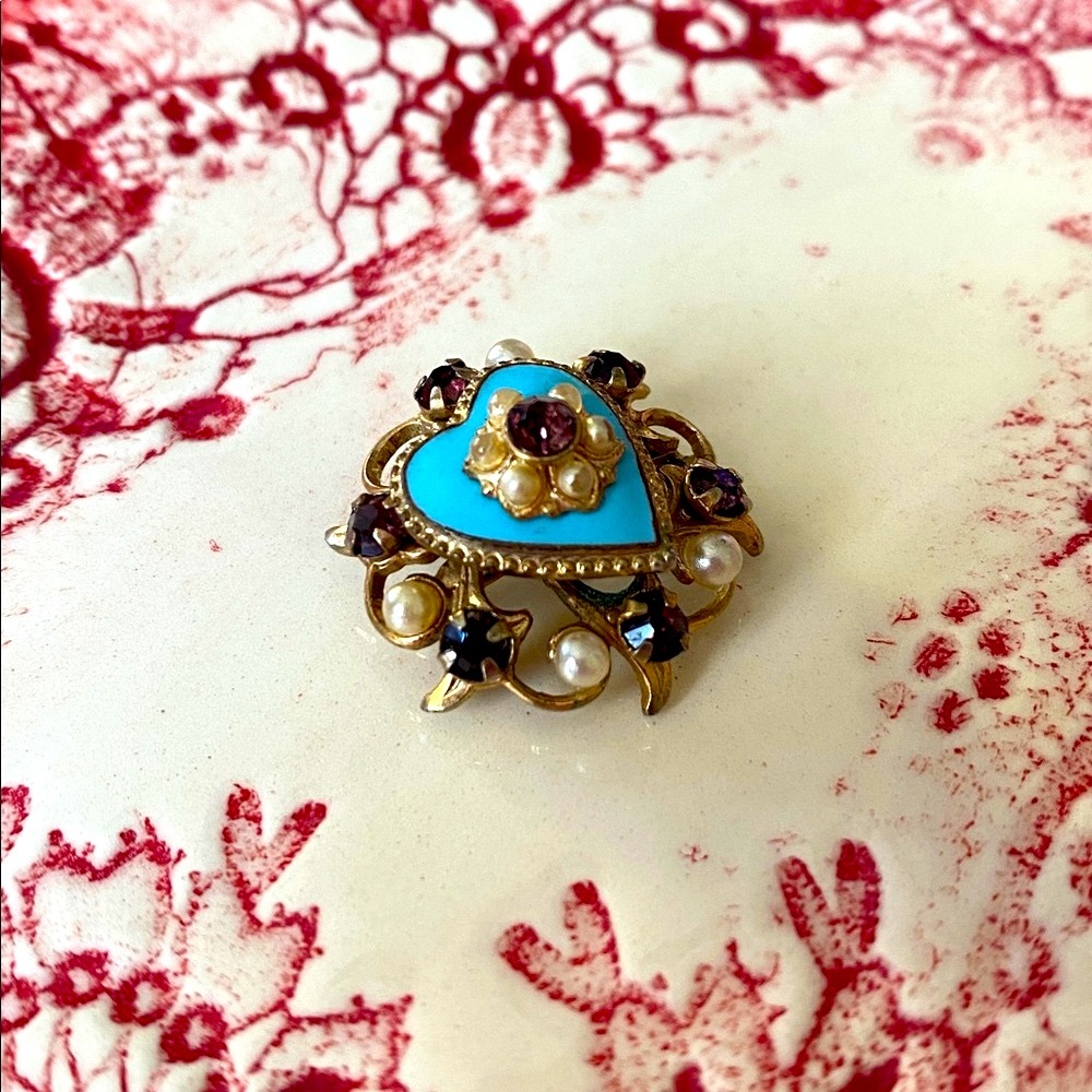 🩵Vintage🩵Heart Brooch - Picture 2 of 7